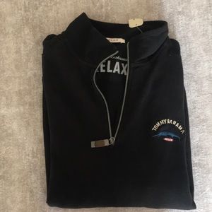 Men’s black quarter-zip sweater